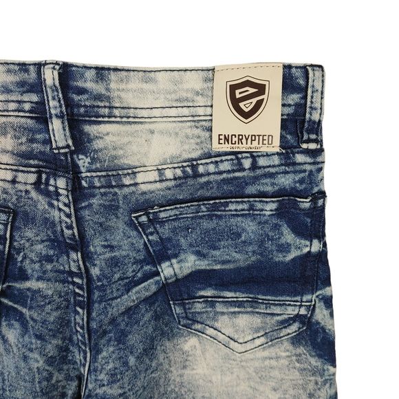 NWT Encrypted NYC Flex Denim Bleached Zip Jeans Zippered Knees Women Size: 10 - Picture 5 of 15